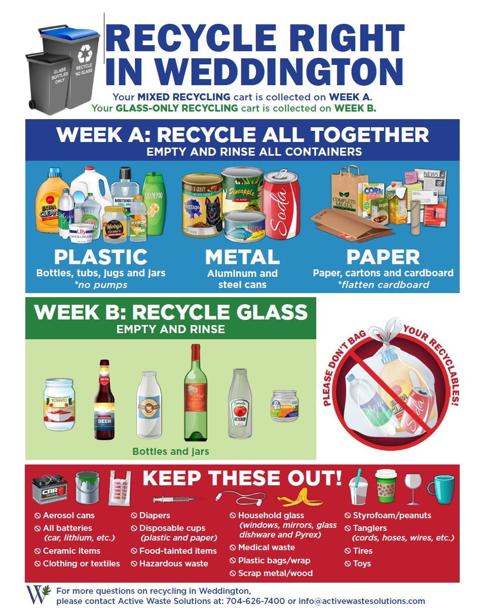 Recycling Calendar Town of Weddington